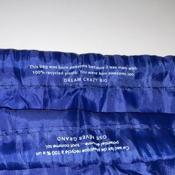 Athleta Girl Navy Drawstring Bag with Mint Straps - Picture 5 of 7